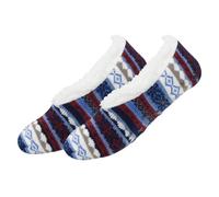 Generisch Fluffy winter slippers socks with non-slip sole for ultimate comfort, cosy warmth in the cold season as a perfect companion, navy, One Size