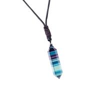 Generisch Fluorite Crystals - Rainbow Crystal Necklaces For Men & Women | Rainbow Gemstones Jewellery, Healing Crystal Necklace For Women Men