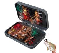 Generisch Fly Bait Set, Assorted Fishing Tackle with Hooks, Freshwater Fishing Bait Set with a Magnetic Box, for Versatile Fishing in Salt Water and Freshwater from the Boat at the Pond on the Lake