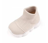 Generisch Fly Weaving Mesh Children's Shoes for Boys Breathable Sole Lightweight Design Comfortable Fit Running Shoes for Children's Activity, beige, 2.5 UK Child