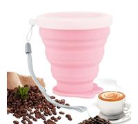 Generisch Foldable Camping Cup - 200 ml Water Drinking Cup Made of Silicone with Lid - Portable Foldable Water Cup - For Travel, Picnic, Fishing, Hiking, Backpacking, Sports, Outdoor