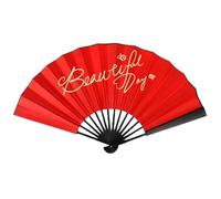 Generisch Foldable Hand Fan 25 cm Waterproof Retro Props | Foldable silk hand fan for women, women and girls, dance performances, chapels, music festivals and for the home