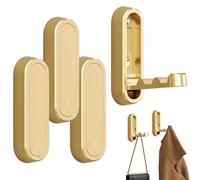 Generisch Folding Hooks for Clothes, Folding Wall Hooks for the Garage, Pack of 4 Decorative Coat Hooks, Modern Towel Holder for Hats, Bags, Keys, Kitchen, Bathroom, Entrance Area