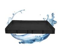 Generisch Fondo Gabbia per Porcellini d' e Conigli - Rivestimento Impermeable in PVC Lavabile Con Bordi Rialzati e Chiusure a Strappo - Tappetino per Recinti e Lettiera Piccoli Animali, Nero