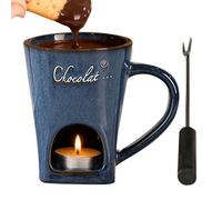 Generisch Fondue Mug, 130 ml Melting Pot with Fork, Chocolate Melter, Small Fondue Set, for Household, Kitchen, Restaurant, Camping, Celebration