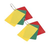 Generisch Football Referee Penalty Card Set 2 Pack - PP 9 x 6.5 cm Green Yellow Red Cards - Hockey Warning Expulsion Delay Punishment for Sports Games - Referee Accessory