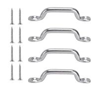 Generisch Footman Loop - 4 x Boat Top Strap Pad Eye | High Performance Stainless Steel Lashing Anchor | With Flat Head Tapping Screws, High-Strength Deck Fittings and Accessories for Daily Maintenance