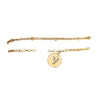 Generisch For Natural Mm Rings Letter Bracelet, Four Disc Monogram Bracelet, Personalized Jewelry For Women And Teenage Girls In Mm Bead Choice Choice Jewelry, one size, Metal
