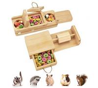 Generisch Foraging Toy for Rabbits, Wooden Interactive Foraging Toy for Pets, Interactive Game for Small Animals, for Guinea Pigs, Chinchilla, Dwarf Rabbit, Hamster, Hedgehog, Mouse