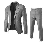 Generisch Formal Suit Work Suit Jacket Suit Trousers Slim Party Jacket 2-Piece Men's Vest R Business Wedding Suit Suit Men's Coats Jackets, gray, S