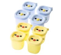 Generisch Freezer Trays for Food Storage, 50 ml x 8 Cups for Egg Tart Cakes with Lid, 7 Compartments Breast Milk Silicone Freezer Moulds, for and Fruit Purees, Breast Milk, Soup,