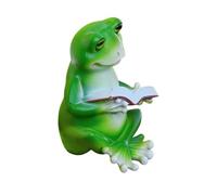 Generisch Frog Figurine Funny Animal Figure - Portable Resin Reading Frog for the Lightweight, Garden, Patio, Balcony, Yard, Living Room, Bedroom, Multipurpose Outdoor Indoor Utility Sleek