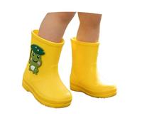 Generisch - Frog Pattern Rain Boots for Preschool Primary School Soft Rubber Sole Pull On Durable for Girls Boys, yellow, 10.5 UK Child