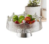 Generisch Fruit Bowl for the Kitchen Worktop - 28 cm Stand, with 8 Forks Design, Modern Fruit Bowl, for the Kitchen Counter for Serving Bread, Dessert, Snack, Salad and Pasta