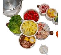 Generisch Fruit Tray for Party 360° Rotating Fruit Plate with Compartments | Divided turntable for dessert, candy, snacks, party service, picnic, kitchen counter, refrigerator