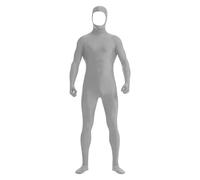 Generisch Full Body Suit Men Women Halloween Green Screen Suit Unisex Full Body Slenderman Costume Orange Bodysuit Carnival Lorax Costume Open Face Cosplay Jumpsuit (Grey, XS)