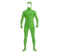 Generisch Full Body Suit Men Women Halloween Green Screen Suit Unisex Full Body Slenderman Costume Orange Bodysuit Carnival Lorax Costume Open Face Cosplay Jumpsuit (Light Green, XL)
