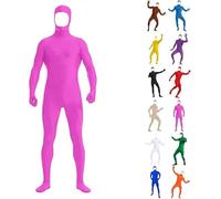 Generisch Full Body Suit Unisex for Men and Women - Green Screen Suit Halloween Carnival Costume, Orange Lorax Slenderman Bodysuit, Open Face Cosplay Jumpsuit Second Skin Jumpsuit Adult (XL)