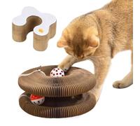 Generisch Funny Ball - Anti-Stress Reversible Design Kitty Spin Corrugated Cardboard with Ball, Foldable Scratching Board for Indoor Outdoor Play for Claw Care