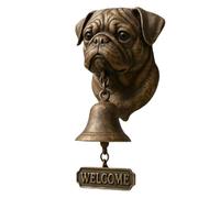 Generisch Funny Doorbells for Dogs, Rustic, Wall Mounted Vintage Door Bell with Animal Motif, Bell with Dog Head for the Front Door, for Entrance, Stem, Garden Land, Living Area