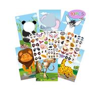 Generisch Funny Face Sticker Book, Animal Sticker Activity Book, Dinosaur Princess Dress Up DIY Learning Toy, Reusable Cartoon Sticker Books, Sticker Book