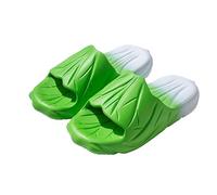 Generisch Funny Slippers Playfully Designed in Cabbage Head Look - Comfortable Bath Slippers with Thick Sole and Vegetable Design | Original Mules for Home and Leisure, Style Z01 Green, 7 UK