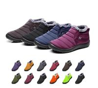 Generisch Fußfit Winter Boots Women's Lined Men's Ankle Boots Waterproof Warm Snow Boots with Fur Lining Non-Slip Lightweight Outdoor Winter Ankle Boots, A001 Blaudamen, 5 UK