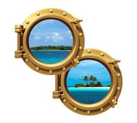 Generisch Garage Door Couple Fridge Ornament Set Window Grille Accessories Decorative Magnet Nautical Illusion Design | Fridge Trim Sticker Set Home Styling A