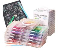 Generisch Gel Pen Set - with Storage Box, Colourful Marker - Fine Tip Gel Pen Set - for Children and Adults, for Painting, Colouring, DIY Crafts, Art Projects and Home Schooling