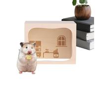 Generisch Gerbil House - Made of Wood with Hinged Top for Business, Hamster Cage and Gerbil Toy for Indoor, Sleeping, Digging, Rabbit, Ferret, Chinchilla & Hedgehog