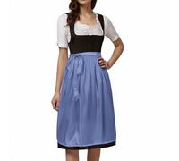 Generisch German Oktoberfest Costume for Women Classic Plain Half Apron with Ties for Bavarian Cosplay Party Dress (Light Blue, M)