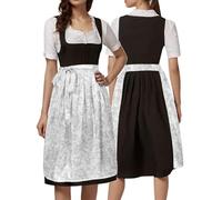 Generisch German Oktoberfest Women's Half Apron with Lacing, Traditional Cosplay Costume for Party Fancy Dress, Gothic Shirts for Women, gray, M