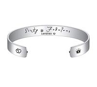 Generisch Gift Natural Beads Men Rings Engraved Spell Personalized Jewelry Day Adjustable Bracelets Granny Bracelets Bead Width Phrases Jewelry, one size, Stainless Steel