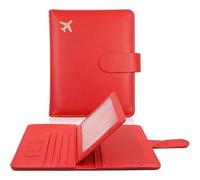 Generisch Gipfelfreund Passport Case with RFID Blocker, Magnetic Closure, Made of PU Leather, Versatile Travel Document Folder for Men and Women, ID Pocket Documents, Credit Card Protective Case, red