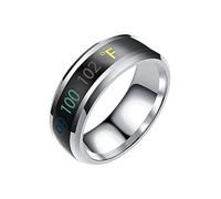 Generisch Girlfriend Rings Couple Temperature Intelligent Display Magic Ring Rings Jewellery Rings Women Silver, 8, Copper, No Gemstone