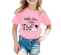 Generisch Girls 2nd Birthday T-Shirt 'Holy Cow I am Two' - Funny Birthday Shirt with Cow Motif | Top for Two Year Olds