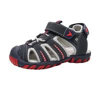 Generisch Girls' and Boys' Sandals, Children's First Walking Shoes, Wide, Washable Leather Sandals, Closed-Toe Sandals, Breathable First Walking Shoes, Baby Trainers, Mesh, No Stuffy Feet, gray, 10 UK