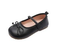 Generisch Girls' Ballerinas Cute Design with Small Decorative Bow - Classic Clip Shoe with Flat Sole | Elegant Low Shoe for School and Festivals, style_q01 black, 29.9 EU