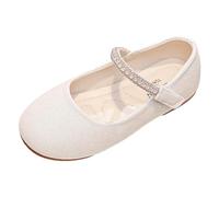 Generisch Girls Cute Princess Flat Sole Sandals Comfortable Lightweight Fastening Easy Dress Casual Shoes Summer Shoes, White, 9 UK