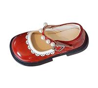 Generisch Girls Dress Shoes Mary Janes Girls Slip On Flats Ballet Flats Flat Party School Shoes With Bow School Shoes, red, 10 UK Child