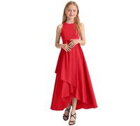 Generisch Girls' Evening Dresses Party Dress for Concert Performance Pageant Elegant Sleeveless Summer Dress for Children from Toddlers to Teenage Girls 128 Winter, red, 11-12 Years