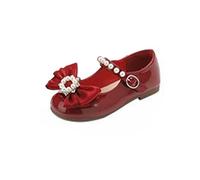 Generisch Girls Flat Evening Shoes School Oxford Shoes Marry Jane (Toddler/Toddler) Princess Shoes With Bowknot, red, 10.5 UK Child