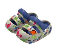 Generisch Girls' Garden Clogs Floral Print with Soft Footbed, Lined Slippers in Clog Style with Colourful Floral Pattern, Comfortable Everyday Shoes for Home and Short Ways, style_l01 gray, 11 UK