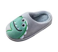 Generisch Girls Inside Wear Slippers, Cute Dinosaurs, Soft, Comfortable Winter Warm Plush Slippers Baby, gray, 12 UK