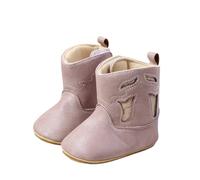 Generisch Girls' Leather Western Boots Cowboy Bootie Soft Sole Non-Slip Crib Shoes for Baby Toddler Girls Boys Newborn Elephant Winter Boots Boys 21, pink, 5 UK Child