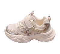 Generisch Girls' Lightweight Trainers with Soft Sole for Optimal Comfort Breathability - Ideal Running Shoes for Toddlers with Non-Slip Flexible, beige, 1 UK