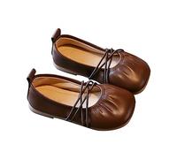 Generisch Girls Mary Jane Shoes Soft Ballet Flats Toddler Dress Shoes Cosplay Party Princess Shoes Evening Shoes Communion Shoes Wedding Flat Shoes, brown, 10.5 UK Child