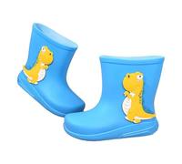 Generisch Girls Rain Boots Kids Dinosaur Design Waterproof Wellington Boots for Girls Comfortable Non-Slip Sole Ideal for School Outdoor Daily Life, blue, 2 UK