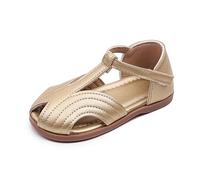 Generisch Girls Sandals for Outdoor Activities Ideal Flat Shoes with Fastening for Comfort Stability Perfect Match with Dresses for Two to Seven Years Old, gold, 7 UK Child