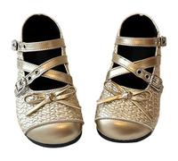 Generisch Girls' Sandals Mary Jane Shoes with Bow Comfortable Lightweight Breathable Toddler Shoes for Girls 1-10 Years Cute Casual Sandals for Little Princesses, gold, 8.5 UK
